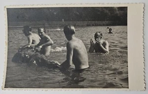 Early RPPC Real Photo Young Shirtless Men, Riga Latvia 1930s No writing on back. - Picture 1 of 3