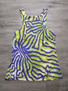 Vintage Gianni Versace White Green Purple Silk Top SS2000 - Picture 1 of 8