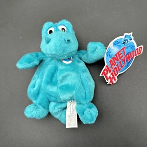 Planet Hollywood Bubba Stuffed Beanie Dinosaur Plush “1997” NWT Blue Vintage - Picture 1 of 6