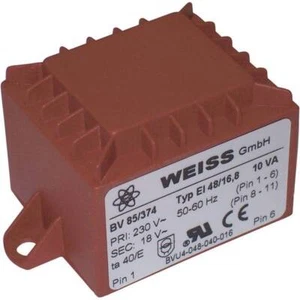 Weiss elektrotechnik 85/375 trasformatore per pcb 1 x 230 v 24 v/ac 10 va - Foto 1 di 1