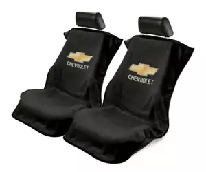 2 - Cubierta/toalla protectora de asiento armadura de asiento con logotipo de Chevy - negra - Imagen 1 de 1