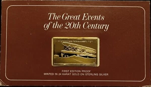 Proof Mint in gold pl. on Ster.Silver Ingot Bar WrightBrothersMakeSuccessful#30 - Picture 1 of 6