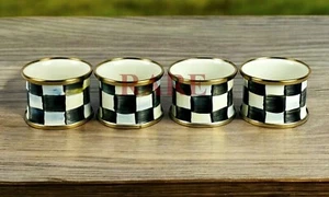 MacKenzie-Childs Courtly Check Set of Four Napkin Rings New Box - Picture 1 of 4