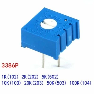 3386P Cermet Variable Resistors Potentiometer Preset Trimmer Pot 1K 5KΩ to100KΩ - Picture 1 of 2