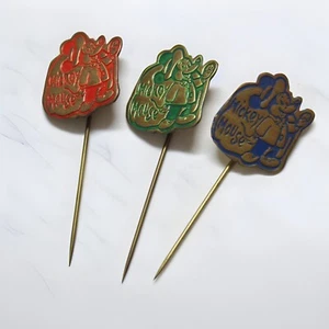 Walt Disney Vintage MICKEY MOUSE 3 Insignia Metal Esmaltado PIN 1960s - Bild 1 von 3