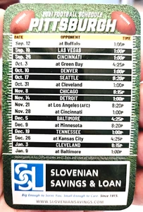 Slowenische Spar- & Leihkarte 2021 Pittsburg Steelers Spielplan - Bild 1 von 2