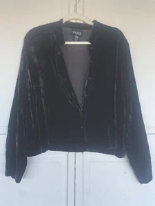 Eileen Fisher Womens Blazer Large Velvet Jacket Brown Whimsygoth Buttons - Picture 1 of 10
