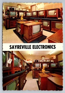Vintage Sayreville Elektronik TV Store Lithographie Postkarte 6x4 - Bild 1 von 2