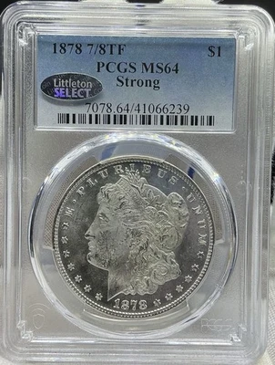 1878 7/8TF Strong Morgan Silver Dollar PCGS MS64 - Blast White - Image 1 of 2