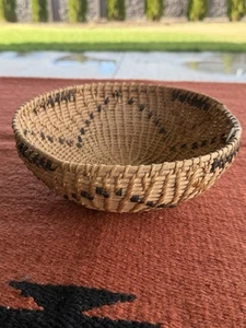 Antique Native American Indian Old Washoe / Paiute Woven Basket 8" Wide - Picture 1 of 9