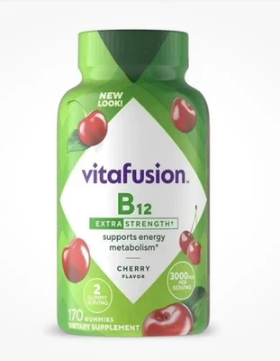 Vitafusion Extra Strength B12 Gummy Vitamins, Cherry Flavor  170 Count- New - Image 1 of 4