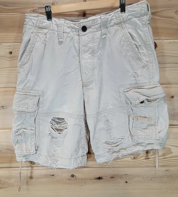 Abercrombie & Fitch Heavy Cargo Shorts Distress Thrash Grunge Y2K Men 32 - Image 1 of 4