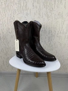 Tecovas THE COLE Men's Leather Cowboy Boots Chocolate Caiman Size 11.5 EE Brown - Picture 1 of 20