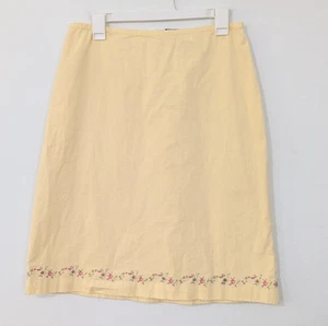 Vintage Gap Blumen bestickt Kreuzstich Trim Minirock Buttergelb 12 - Bild 1 von 8