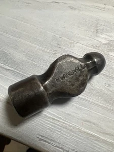 Vintage Ball Peen Hammer Head 4.25 Ounce Stamped EVANSVILLE Rustic Garage Decor - Picture 1 of 4