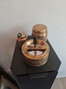 Erhard & Söhne Raucher Set Aschenbecher Messing   - Bild 1 von 15