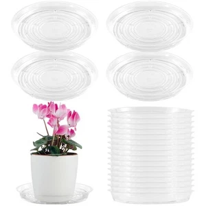 20 Pack Clear Plastic Plant Saucer 10 Inches Drip Trays Large Plant Plate Dis... - Picture 1 of 7