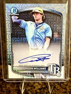 Carson Williams AUTO Bowman Chrome Speckle Refractor Rookie Rays🔥OG Breaks  - Picture 1 of 2