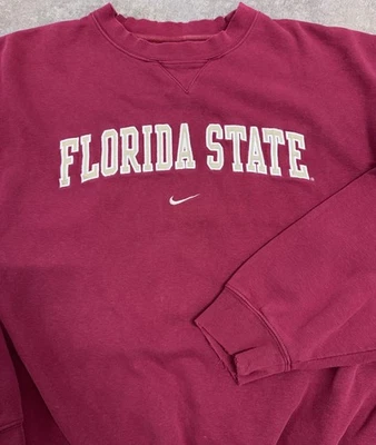 Vintage Nike FSU Florida State Seminoles Sweatshirt Med. Center Swoosh Crewneck - Image 1 of 4