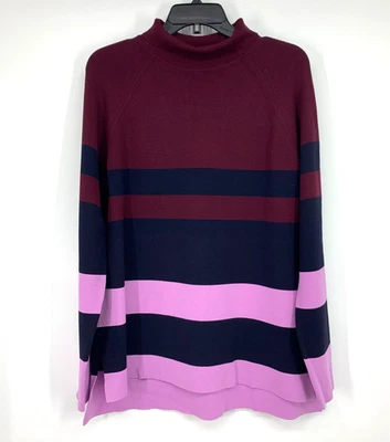 Suéter Ann Taylor Para Mujer XL Bloques de Color Rayas Cuello Simulado Pullover Manga Larga Foto 1 de 4
