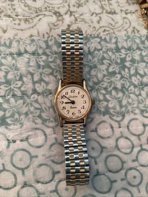 Reloj pulsera vintage de cuarzo Glashütte para dama - correa de dos tonos  Foto 1 de 4