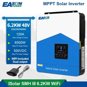 6.2KW 6200W Hybrid Solar Off Grid Inverter MPPT 48V 120A 60-500V Wifi Output - Picture 1 of 16