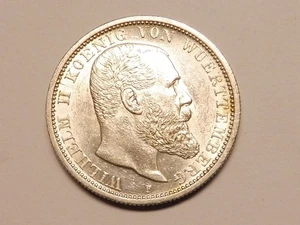 WÜRTTEMBERG 2,- Mark 1914 Toperhaltung (L3475) - Bild 1 von 2
