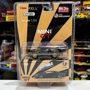 UK Stock - Mini GT 58-MJ 1:64 LB*WORKS Lamborghini Aventador black V/RARE MIJO - Picture 1 of 6