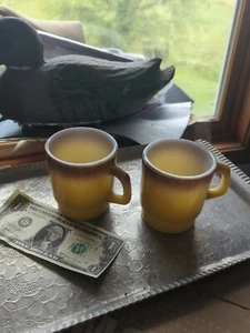 DE COLECCIÓN Golden Lava REY DE FUEGO HECHO EN EE. UU. Par MANGO DE CORVEJÓN ANCLA TAZAS DE CAFÉ TAZAS - Imagen 1 de 15