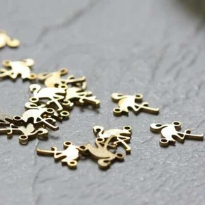 4 Stück Lasergeschnittenes massives Messing Vogelglied - 12 x 10 mm (CW-4344C) - Bild 1 von 6