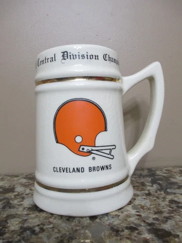 Vintage Cleveland Browns 1980 AFC Central Division Champions Ceramic Mug / Stein Cover