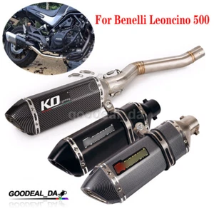 For Benelli Leoncino 500 Slip on 51mm Tips Muffler Exhaust Escape Link Mid Pipe - Picture 1 of 12