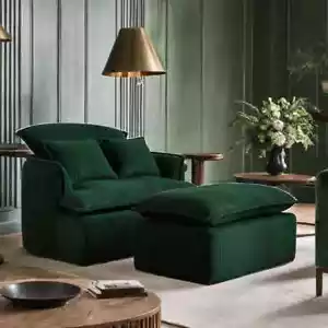Recamier w/ Foot Rest & Pillow Floor Sofa Chaise Armchair Chaise Lounge Sofa Set - Picture 1 of 14