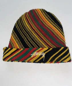 Stussy Beanie Rasta Color Knitted 132860 One Size Cotton Limited Very Rare Used - Picture 1 of 10