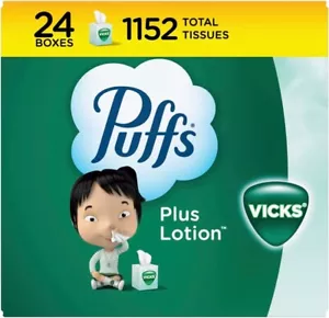 Puffs Plus Lotion Vicks Gesichtstücher 24 Würfel 1152 Taschentücher NEU BESCHLEUNIGTER VERSAND - Bild 1 von 1