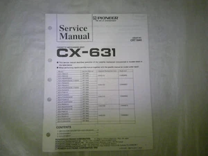 Pioneer CX-631 CD Mechanism Unit Factory Service Manual CRT1640 - Picture 1 of 4