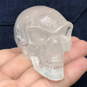 130 g natürlicher klarer weißer Aliens Quarz geschnitzter Kristallschädel Reiki Heilung.XK632 - Bild 1 von 11