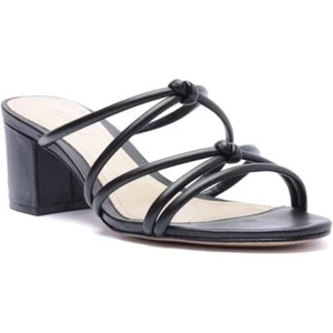 Schutz Princey Leather Sandal Block Slip On Heel Black Size 9.5B NWOB - Picture 1 of 12