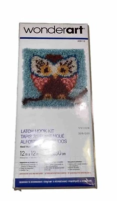 Owl bird cute NIP latch hook kit 12z12  inches Wonderart - Image 1 of 4