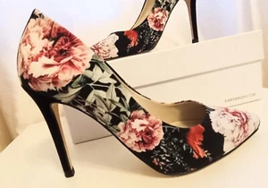 Karen Millen UK Size 4 /37 Floral Stiletto High Heel Court Pointy Shoes RRP £125 - Picture 1 of 17