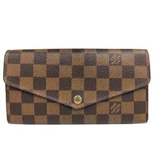 Auth Louis Vuitton Portefeuille Sarah Long Wallet Damier Ebene N63209 CA4185 - Picture 1 of 24
