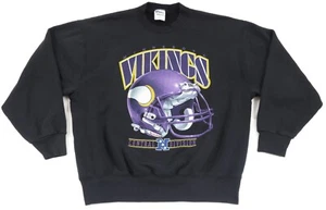 Vintage 90s Crew Neck NFL Sweatshirt XL MINNESOTA VIKINGS Helmet USA Pro Player - Picture 1 of 4
