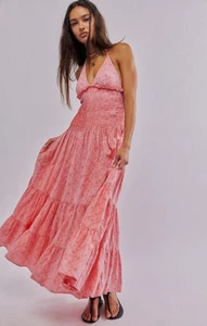 Free People Pintuck Paradise Broderie Anglaise Summer Maxi Dress S UK 10/12 - Picture 1 of 11