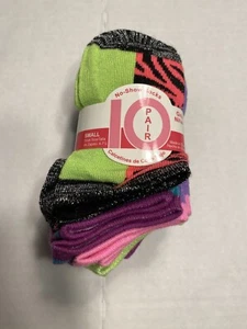 girls no show ankle socks 10 pairs size small shoe 4 - 7.5 - Picture 1 of 5