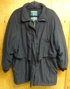 Larry Levine Black Size Large L Microfiber Coat Full Zip & Buttons - Picture 1 of 5