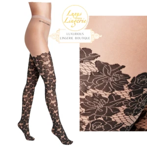 DAKOTA TIGHTS Wolford S fairly light black Strumpfhose Transparent Floral Blume - Bild 1 von 4