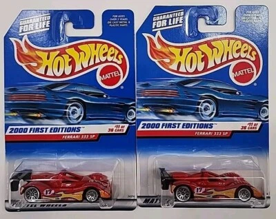 Hot Wheels Lote De Dos Primeras Ediciones 2000 Ferrari 333 SP #11 De 36 Foto 1 de 2