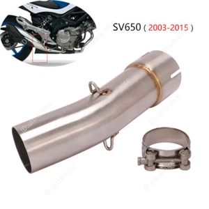 For Suzuki SV650 2003-2015 Mid Exhaust Pipe Slip On 51mm Motorcycle Muffler Pipe - Picture 1 of 7