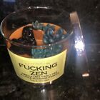 F*cking Zen Candle 14oz With Wooden Wick Buddha Succulents