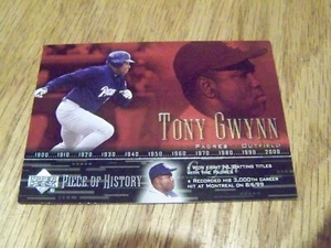 TONY GWYNN PIECE OF HISTORY 2002 UPPER DECK BASEBALL CARD - Picture 1 of 1
